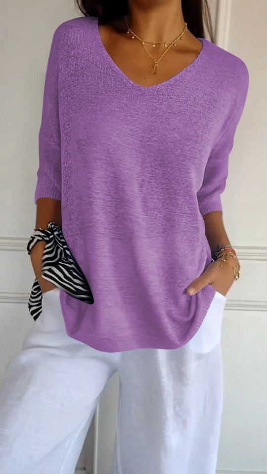 LORRAINE | ELEGANT V-NECK TOP