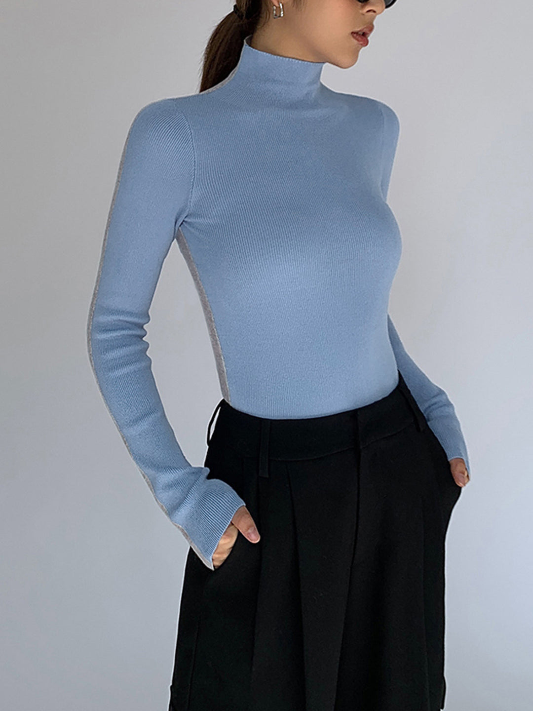 THIA | ELEGANT TWO TONE SWEATER